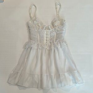 Elegant White Lace Corset Dress